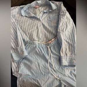 Victoria's Secret Blue and White Striped pajamas
